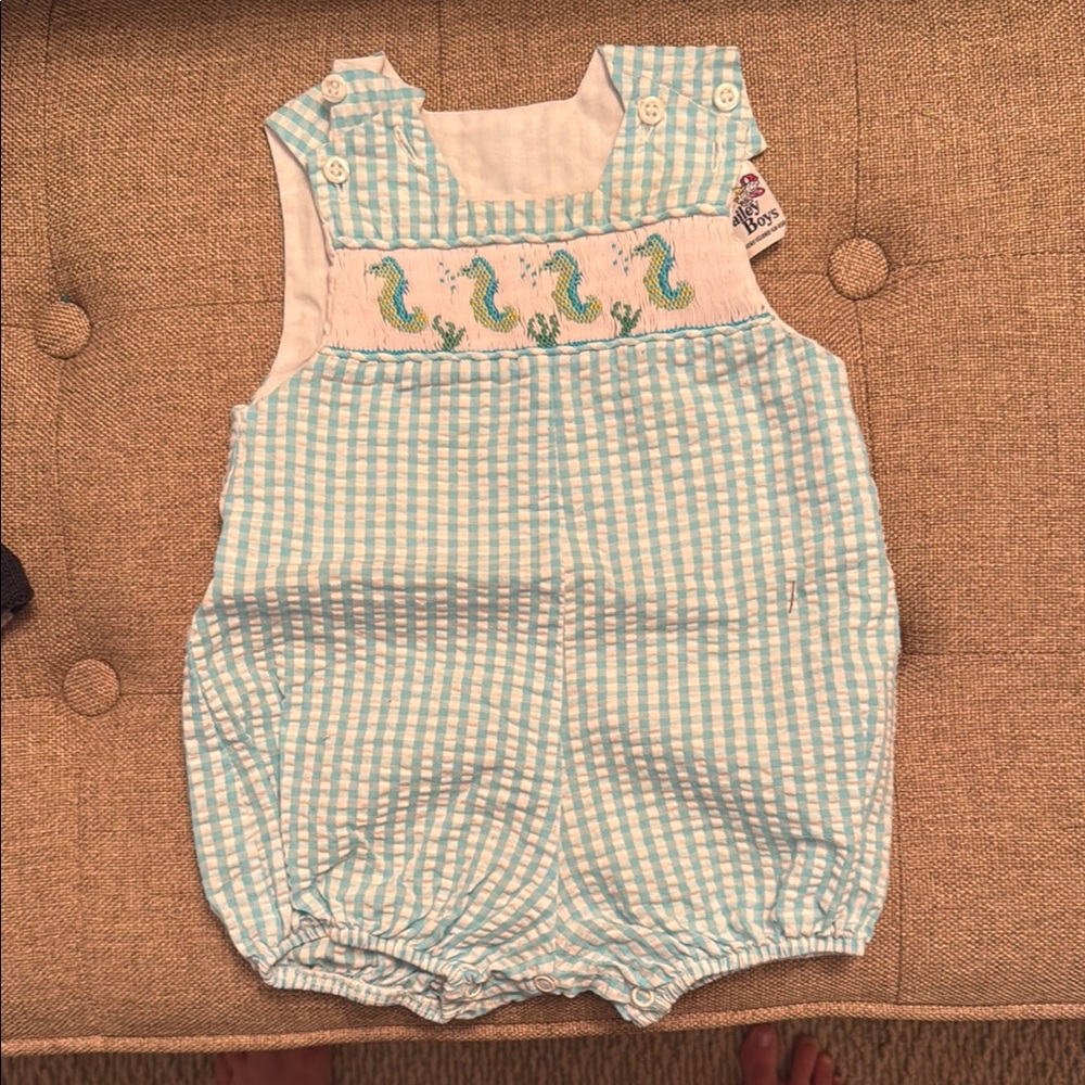 Blue and White Baby Romper bubble